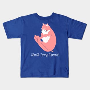 Cherish Every Moment | Cat Love (Blue) Kids T-Shirt